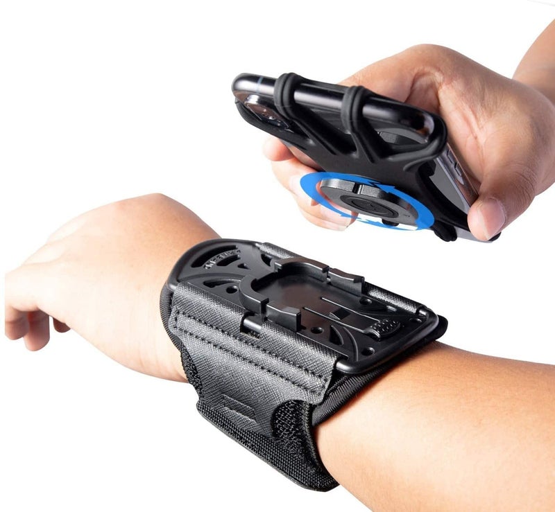 HLOMOM Wristband Phone Holder for Running, 360Â°Rotation & Detachable Sports Armband with Key Holder for iPhone 17/16/15/14/13/12/11/Pro/XS/XR/X/8/7/6/Plus, for Samsung Galaxy, Fits 4''-6.5''Phone - Image 1